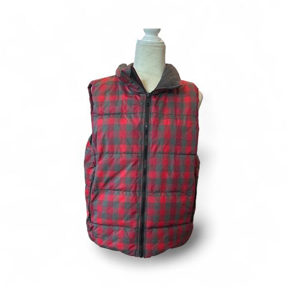 GAP Women's Plaid Full Zip Outdoor Padded Sleeveless Winter Vest  size L - Picture 2 of 9